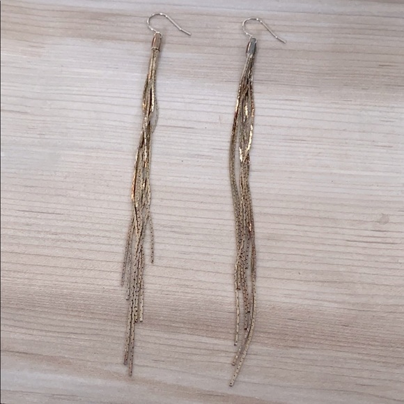 ❤️ Gold Long Tassel Earrings - Picture 1 of 2